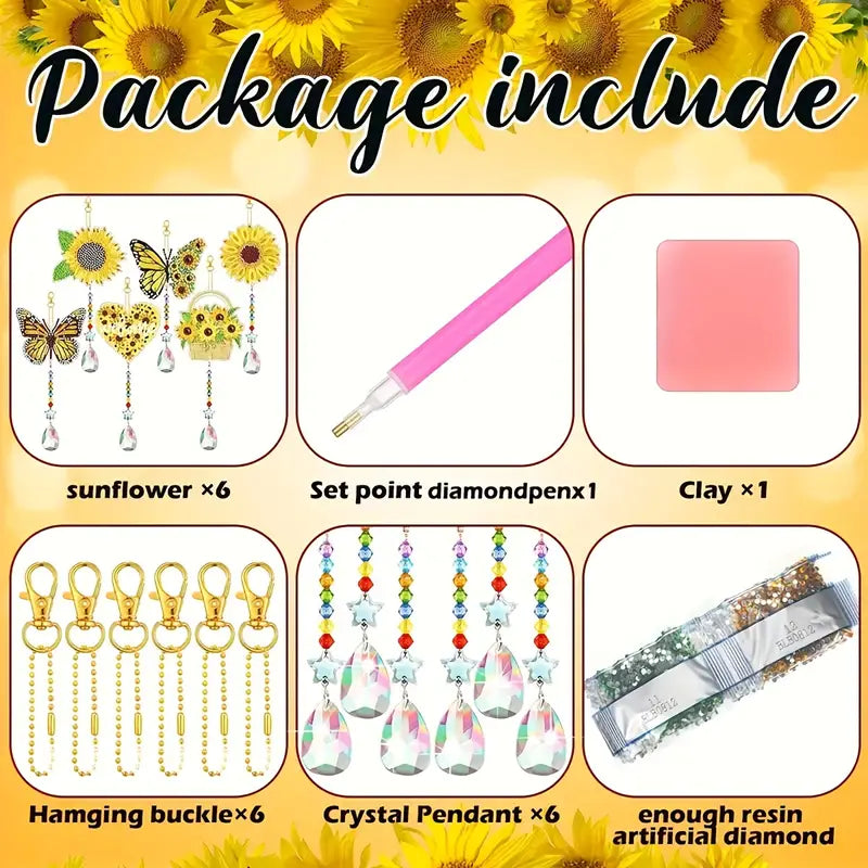 Diamond Art Sunflower Suncatcher