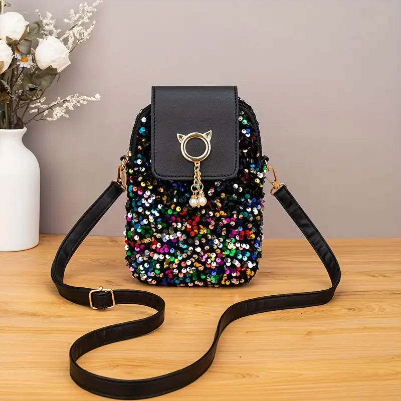 Vintage Sequin Crossbody Bag