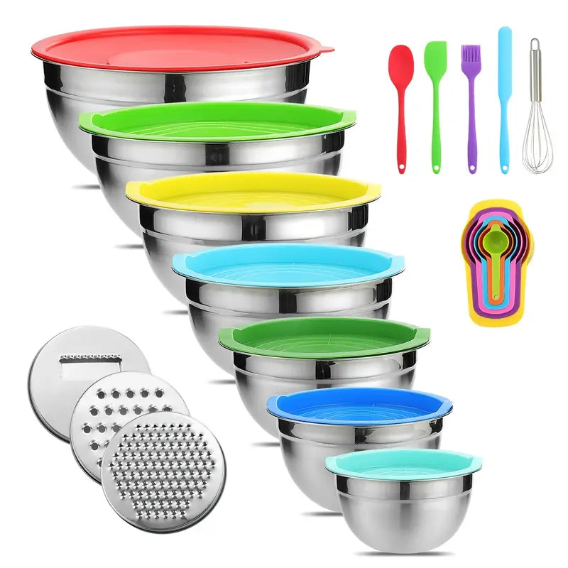 21 pc Nesting Stainless Steel Bowl Set