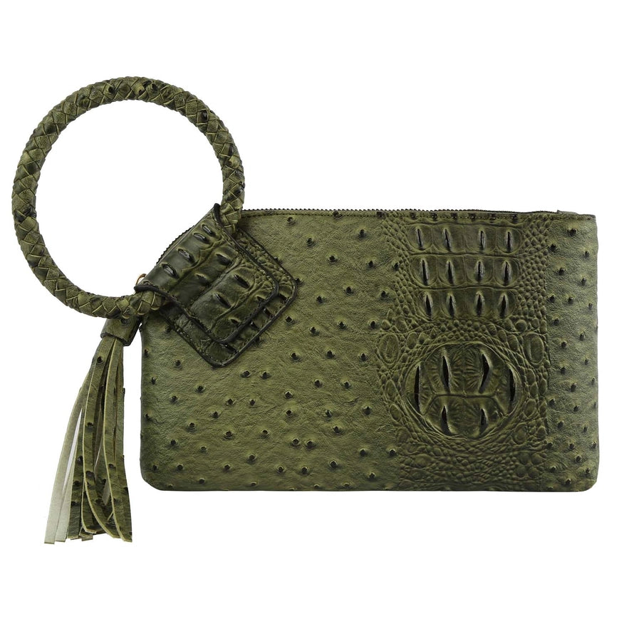 Ostrich Clutch Wristlet