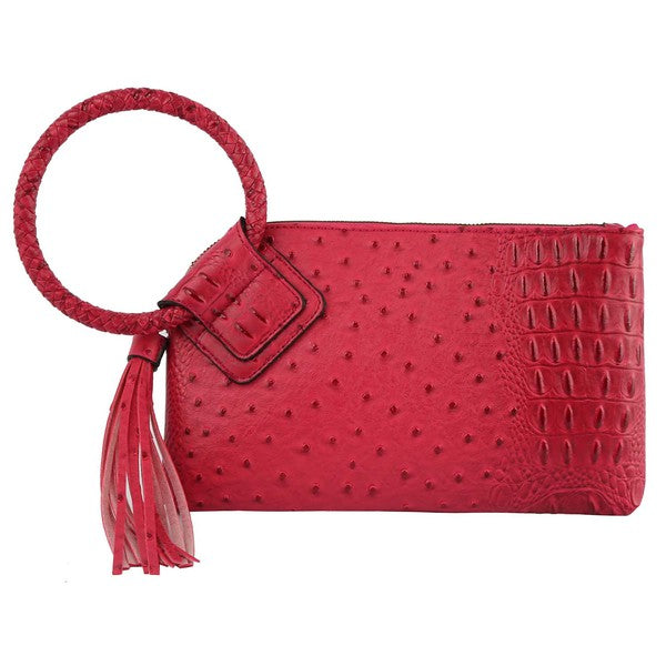 Ostrich Clutch Wristlet