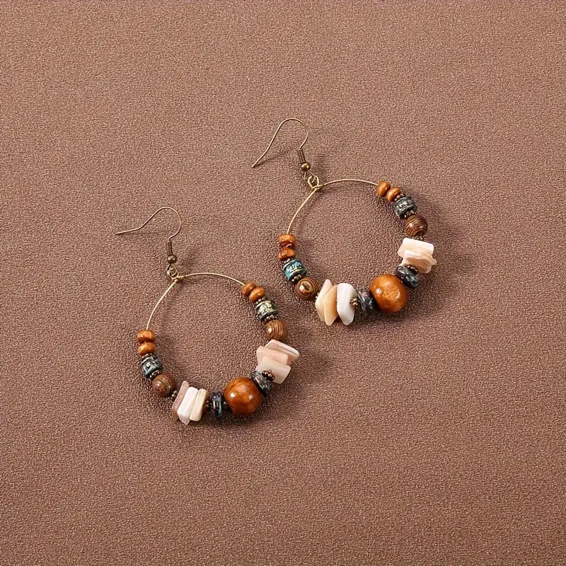 Texture Bead Hoop Earrings