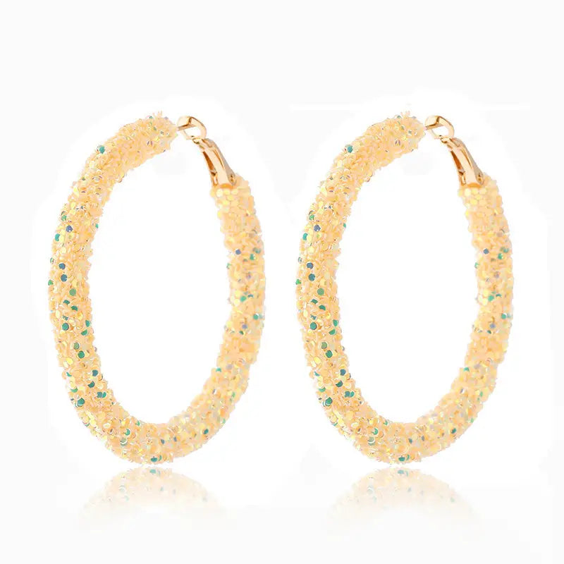 Glitter Hoop Earrings