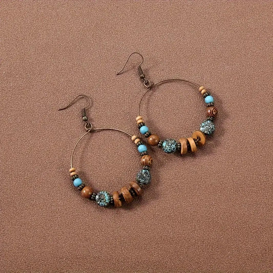 Texture Bead Hoop Earrings
