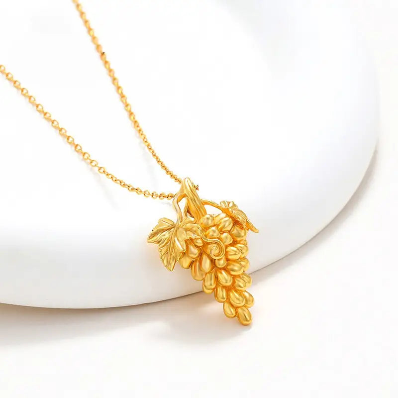 18K Gold Plated Grape Bunch Necklace