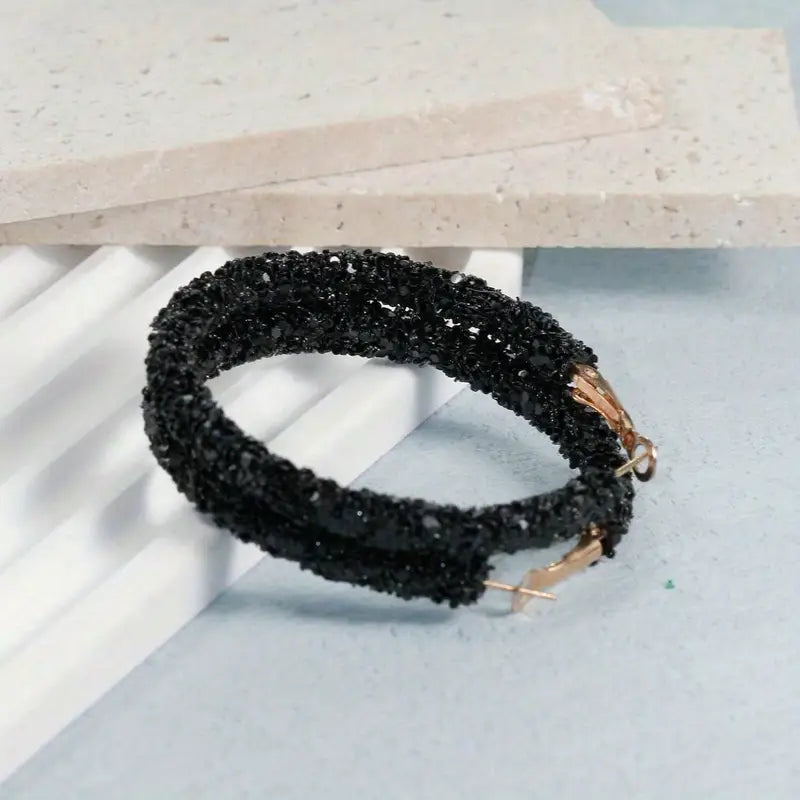 Glitter Hoop Earrings
