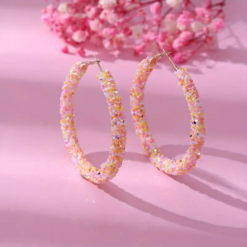 Glitter Hoop Earrings