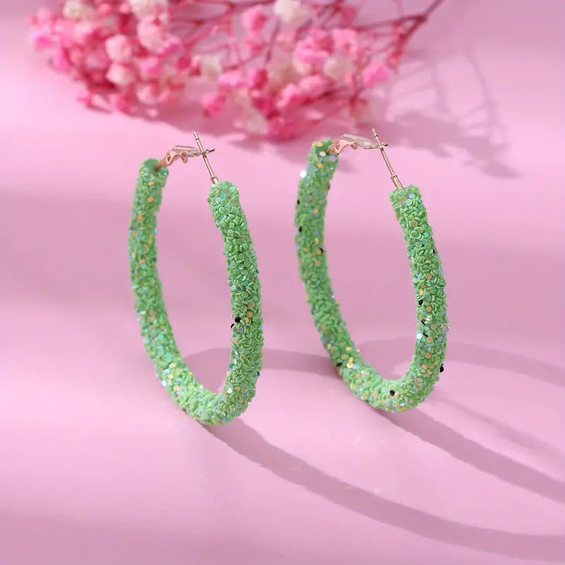 Glitter Hoop Earrings