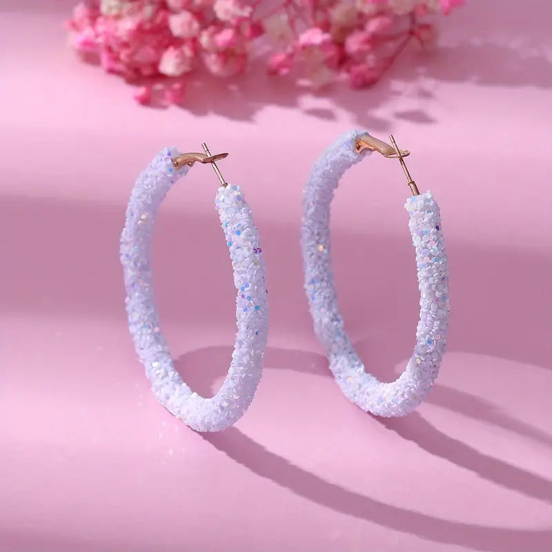 Glitter Hoop Earrings