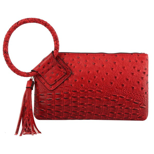 Ostrich Clutch Wristlet