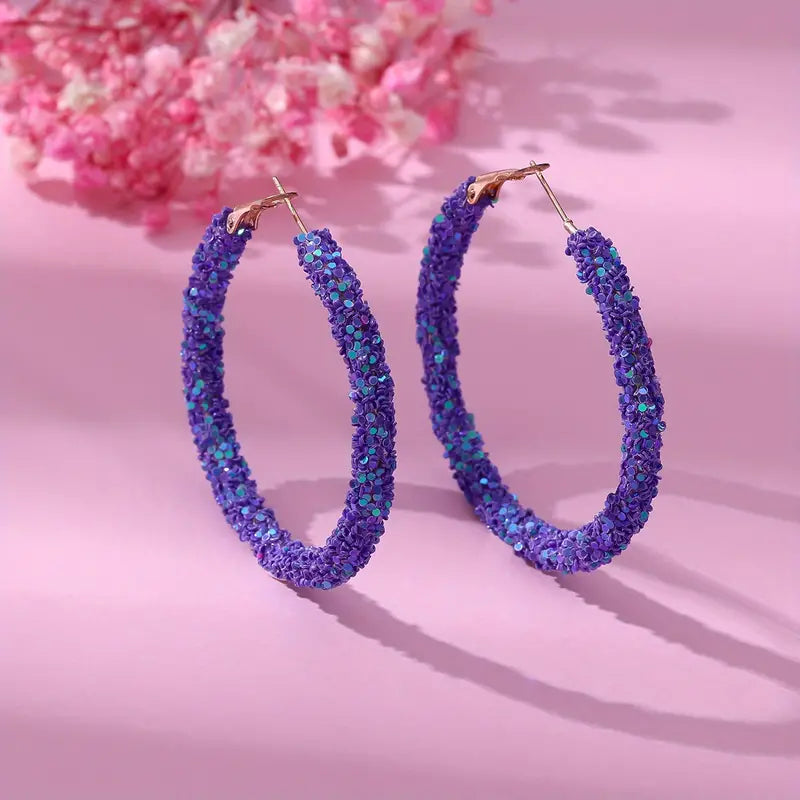 Glitter Hoop Earrings