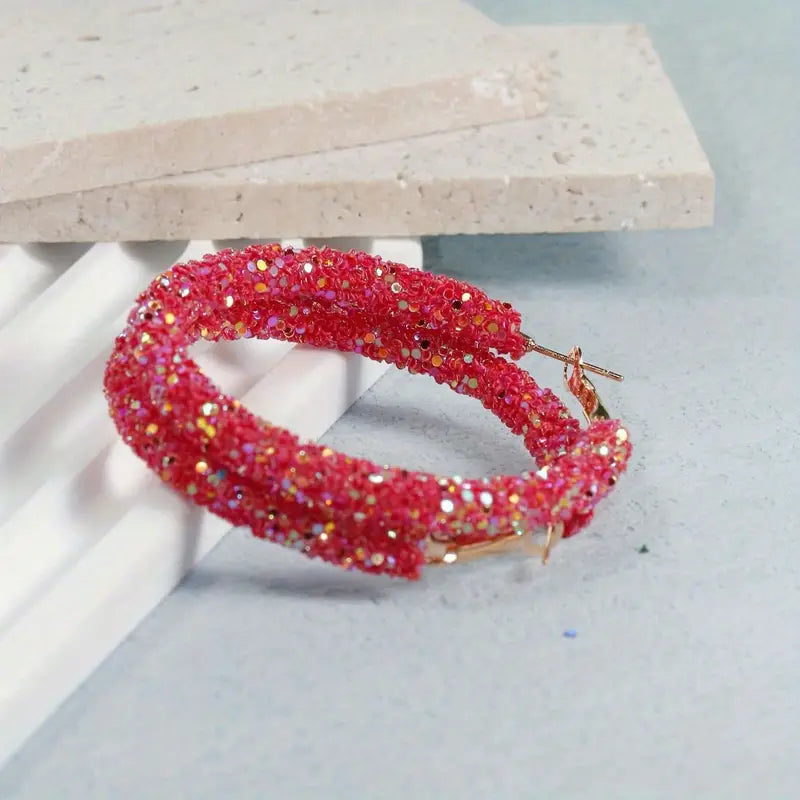 Glitter Hoop Earrings