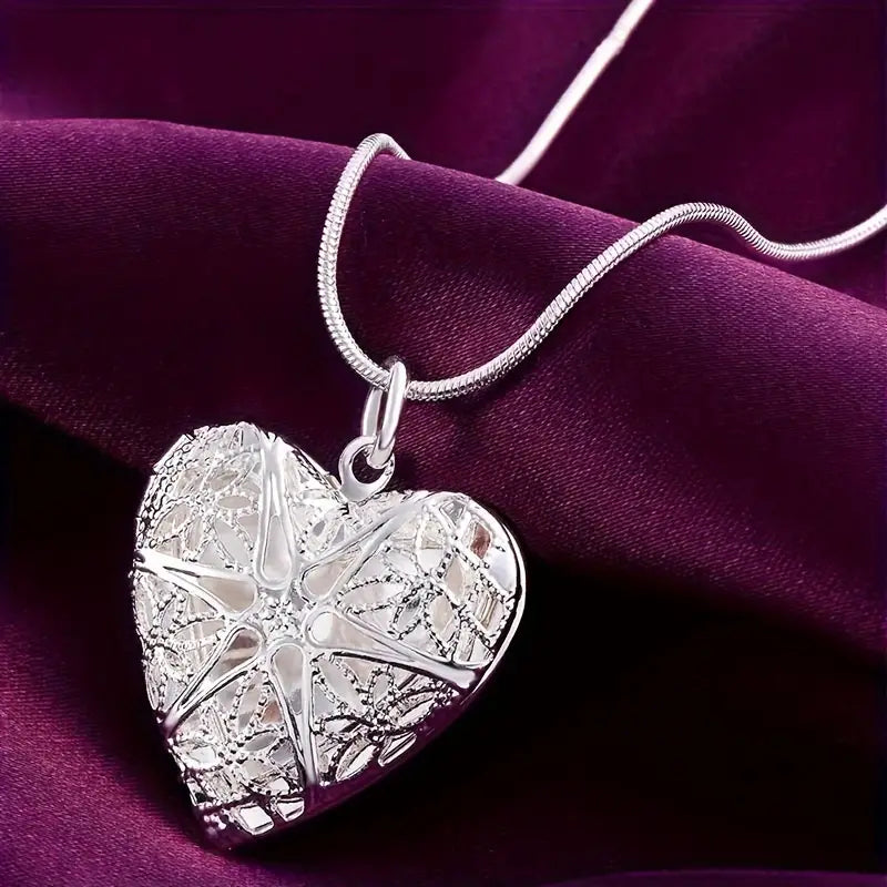 Sterling Heart Filigree Locket