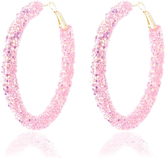 Glitter Hoop Earrings