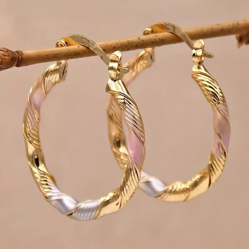 Multi Tone Hoop Earring