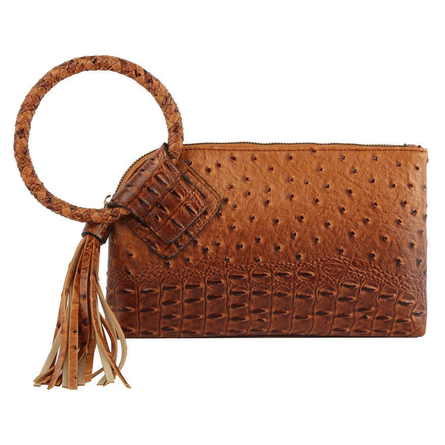 Ostrich Clutch Wristlet