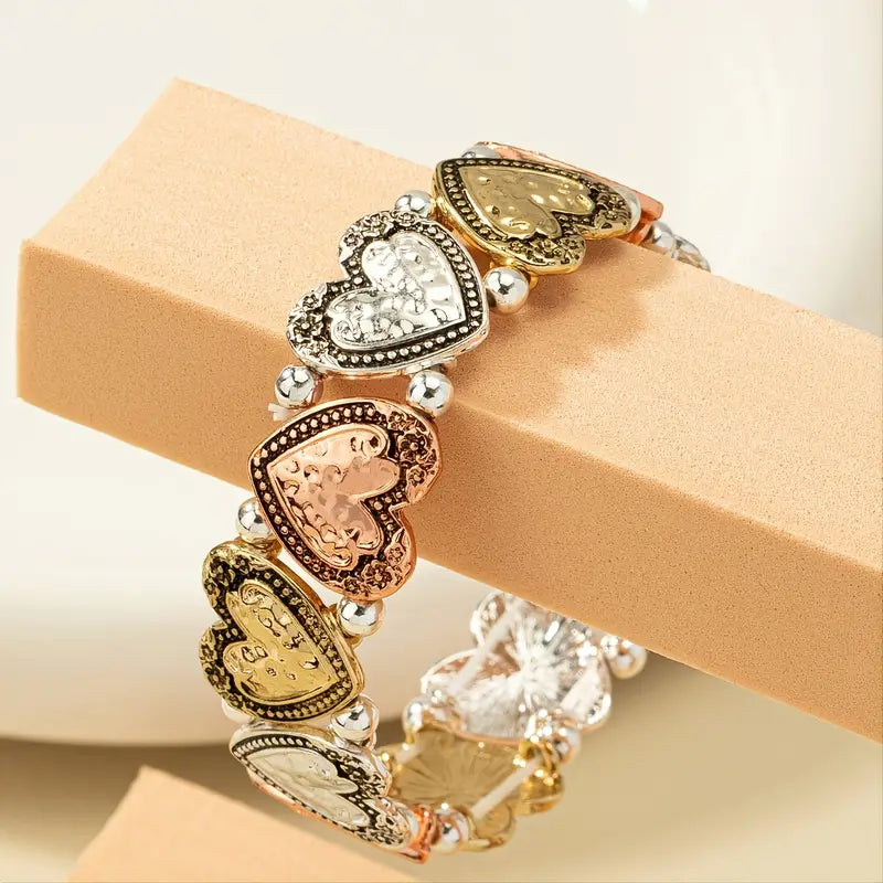 Multi Metal Heart Bracelet