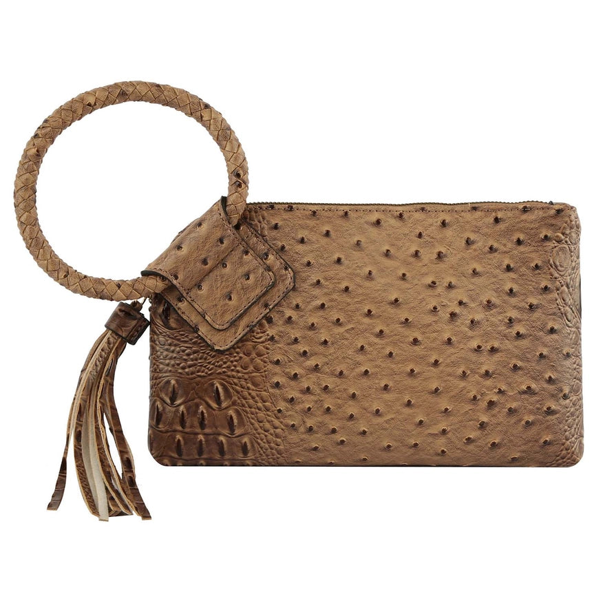 Ostrich Clutch Wristlet