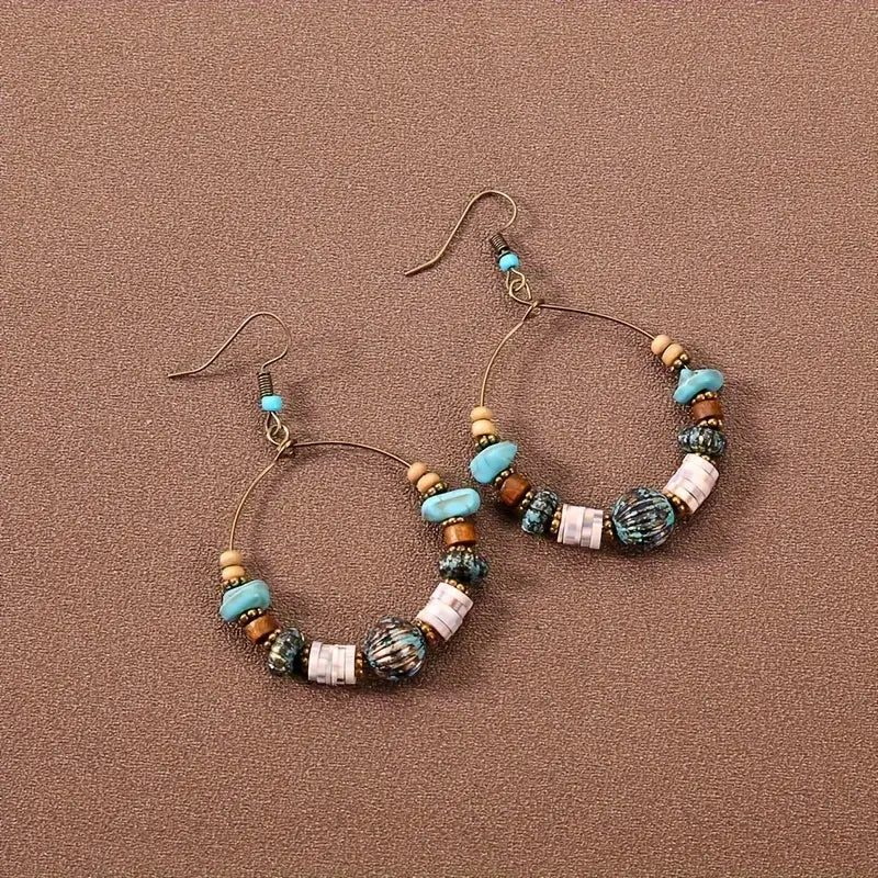 Texture Bead Hoop Earrings