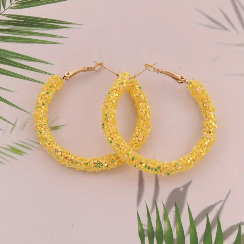 Glitter Hoop Earrings