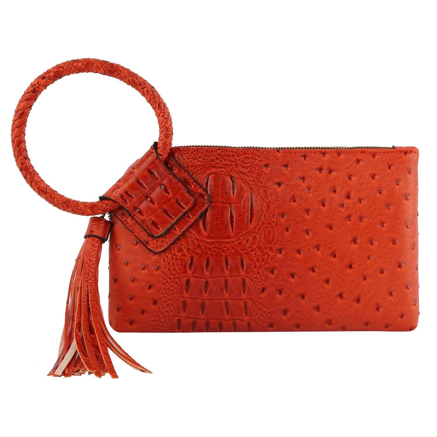 Ostrich Clutch Wristlet