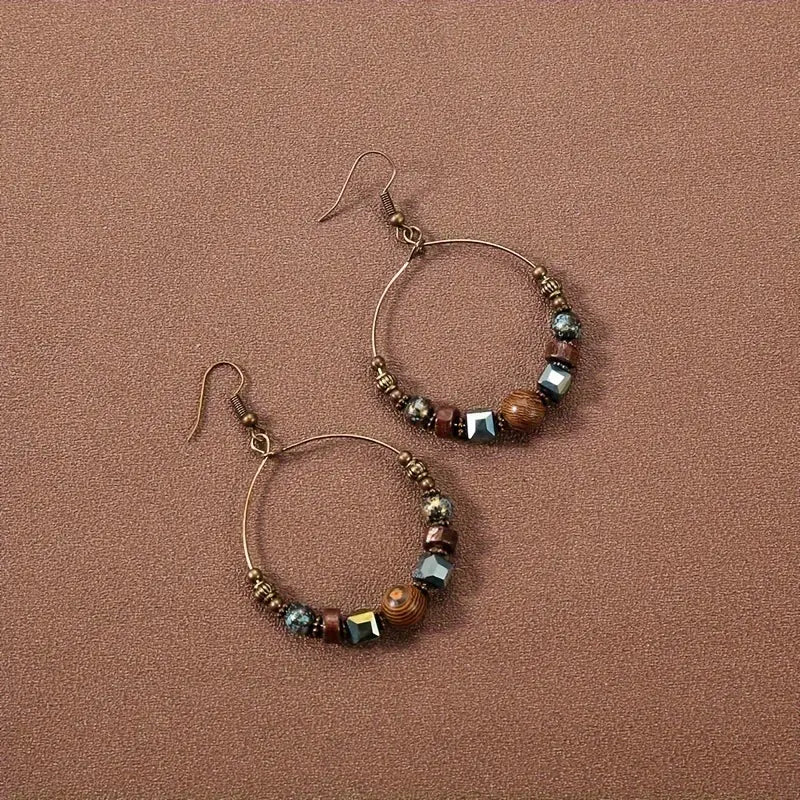 Texture Bead Hoop Earrings