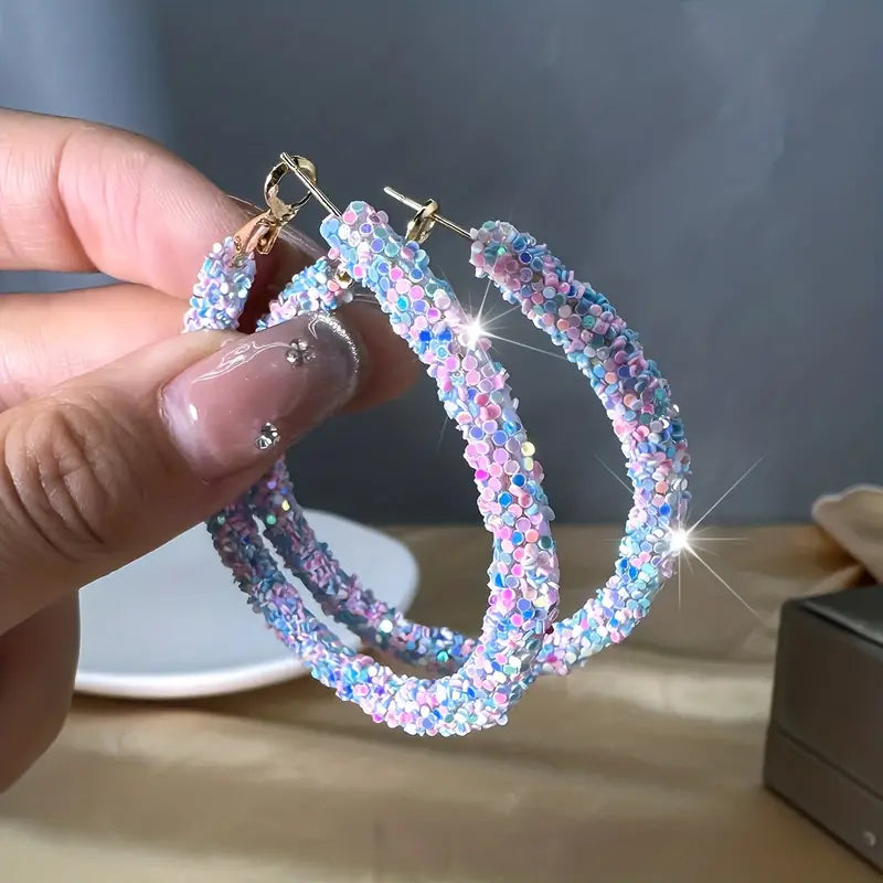 Glitter Hoop Earrings