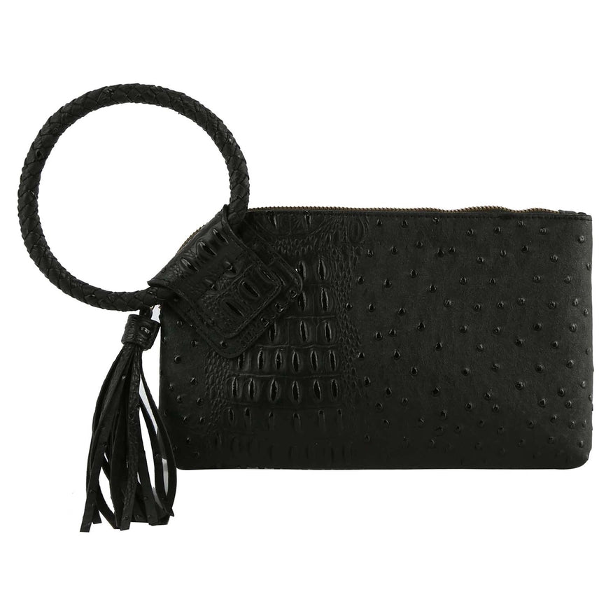 Ostrich Clutch Wristlet