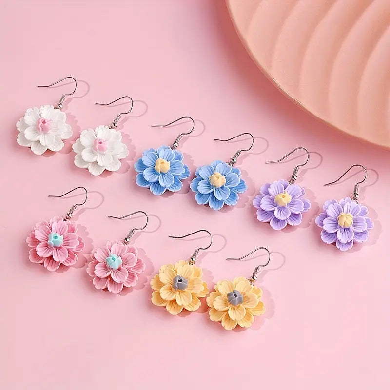 Resin Flowers Earrings